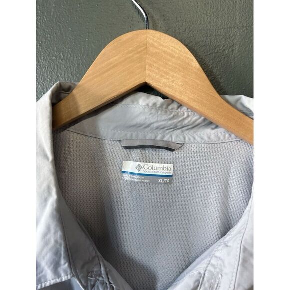 Columbia Mens Gray Short Sleeve Outdoor Nylon Button Up Shirt Size XL - Picture 3 of 5